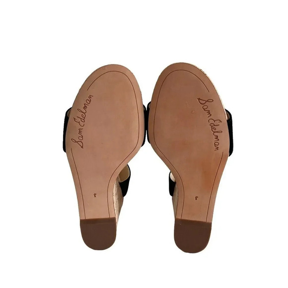 Sam Edelman Womens Willow Suede Wedge Sandal Size 8M Black New without Box - Picture 8 of 11